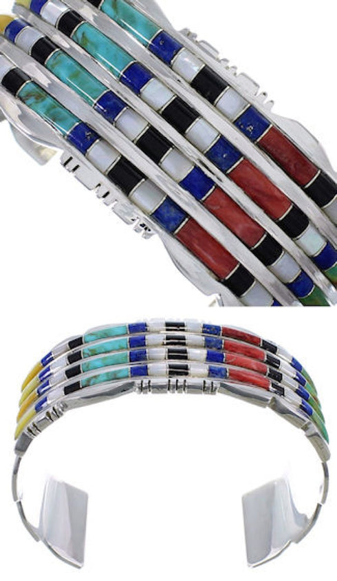 Multicolor Southwest High Quality Silver Cuff Bracelet EX28738