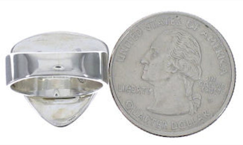 Southwestern Well-Built Turquoise Silver Ring Size 5 PX40375