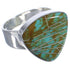 Turquoise Inlay Silver Sturdy Southwest Ring Size 5-1/4 PX40388