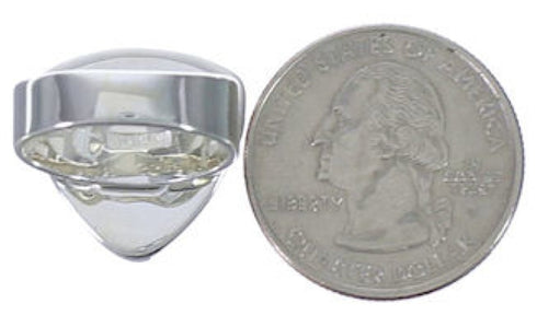 Southwestern Sturdy Silver Turquoise Jewelry Ring Size 6-3/4 PX40400