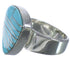 Silver Substantial Jewelry Turquoise Inlay Ring Size 4-3/4 PX40423