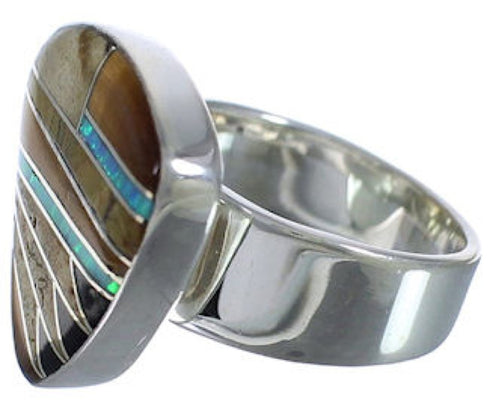 High Quality Sterling Silver And Multicolor Ring Size 7-1/4 PX40490
