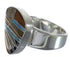 Multicolor Heavy Sterling Silver Jewelry Ring Size 5-3/4 PX40496