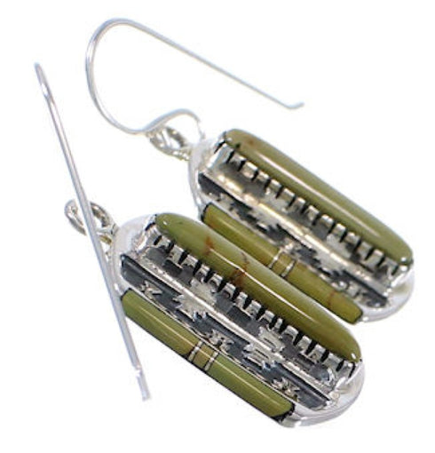 Genuine Sterling Silver And Turquoise Southwest Earrings PX32739