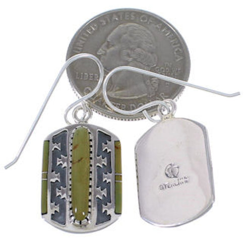 Genuine Sterling Silver And Turquoise Southwest Earrings PX32739