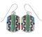 Genuine Sterling Silver And Multicolor Hook Dangle Earrings PX32773