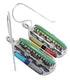 Genuine Sterling Silver And Multicolor Hook Dangle Earrings PX32773