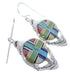 Southwest Multicolor Inlay And Sterling Silver Earrings PX32789