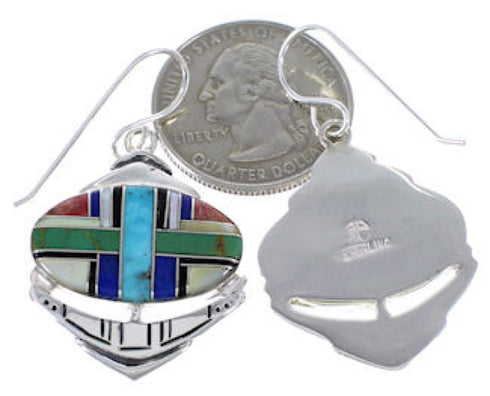 Multicolor Inlay Southwest Hook Dangle Earrings PX32791