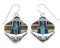 Multicolor Silver Southwest Hook Dangle Earrings PX32794