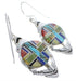 Multicolor Silver Southwest Hook Dangle Earrings PX32794