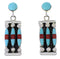 Coral Jewelry Turquoise Silver Post Dangle Earrings PX32870