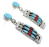 Coral Jewelry Turquoise Silver Post Dangle Earrings PX32870