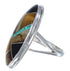 Genuine Sterling Silver Multicolor Inlay Ring Size 5-1/4 UX34114