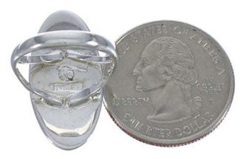 Genuine Sterling Silver Multicolor Inlay Ring Size 5-1/4 UX34114