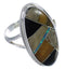 Multicolor Inlay Sterling Silver Jewelry Ring Size 5-3/4 UX34134