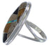 Multicolor Inlay Sterling Silver Jewelry Ring Size 5-3/4 UX34134