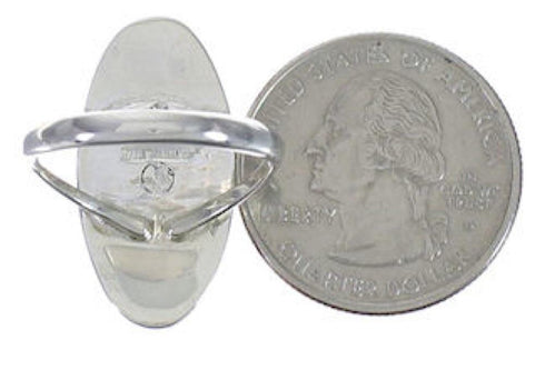 Southwest Sterling Silver Multicolor Inlay Ring Size 8-1/2 UX34192