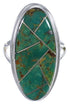 Genuine Sterling Silver Turquoise Inlay Ring Size 4-3/4 UX34197