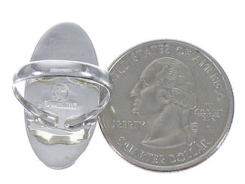 Genuine Sterling Silver Turquoise Inlay Ring Size 4-3/4 UX34197