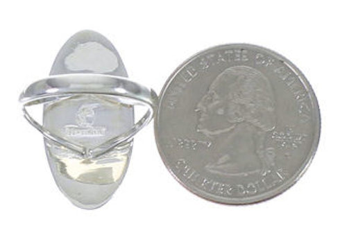 Southwestern Sterling Silver Turquoise Ring Size 7-1/4 UX34219