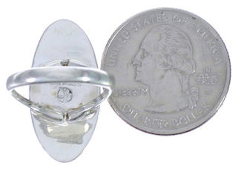 Genuine Sterling Silver Turquoise Inlay Ring Size 6-1/4 UX34223