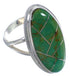 Southwest Sterling Silver Turquoise Inlay Ring Size 4-3/4 UX34224