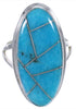Sterling Silver Turquoise Inlay Southwest Ring Size 5-1/2 UX34269