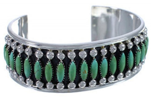 Sterling Silver Turquoise Southwest High Quality Water Wave Cuff Bracelet EX28362