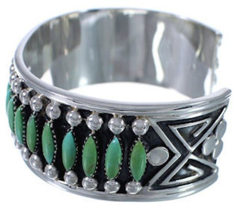 Sterling Silver Turquoise Southwest High Quality Water Wave Cuff Bracelet EX28362