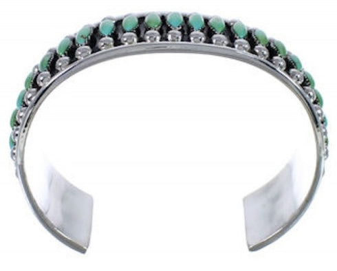 Sterling Silver Turquoise Southwest High Quality Water Wave Cuff Bracelet EX28362