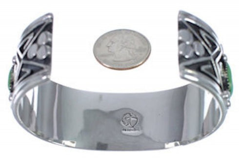 Sterling Silver Turquoise Southwest High Quality Water Wave Cuff Bracelet EX28362