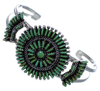 Sterling Silver Turquoise Needlepoint Southwest Jewelry Bracelet EX28388