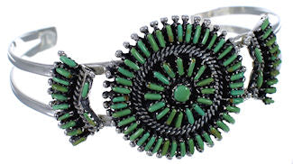 Sterling Silver Turquoise Needlepoint Southwest Jewelry Bracelet EX28388