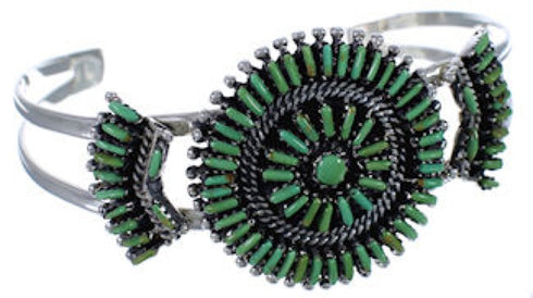 Silver Turquoise Needlepoint Southwest Jewelry Bracelet EX28387