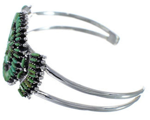 Silver Turquoise Needlepoint Southwest Jewelry Bracelet EX28387