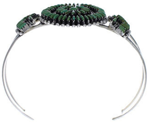 Silver Turquoise Needlepoint Southwest Jewelry Bracelet EX28387