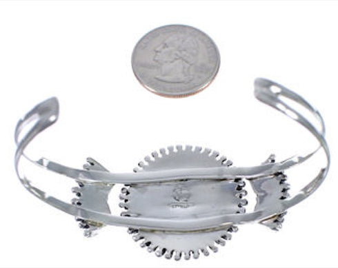 Silver Turquoise Needlepoint Southwest Jewelry Bracelet EX28387