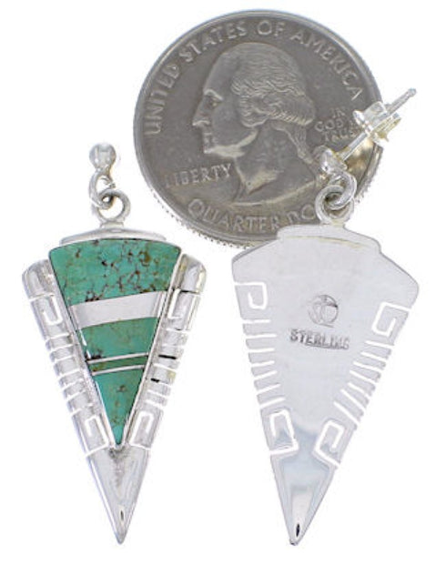 Sterling Silver Southwestern Turquoise Earrings EX31389