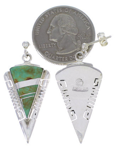 Southwestern Turquoise And Sterling Silver Earrings EX31412
