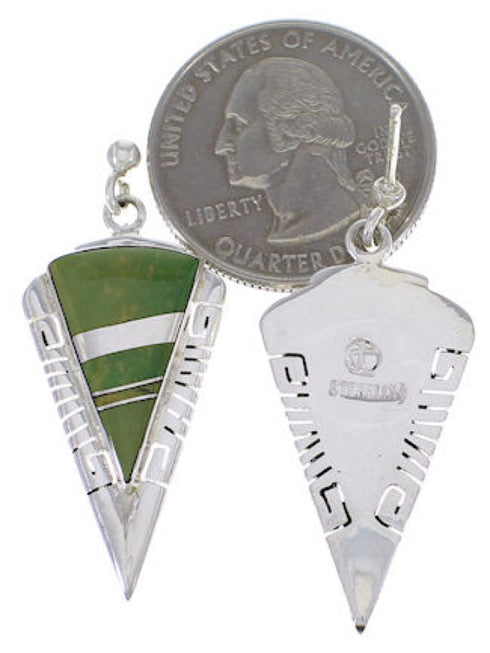 Sterling Silver And Turquoise Inlay Earrings EX31416