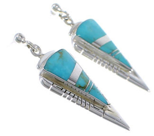 Southwest Sterling Silver And Turquoise Earrings EX31425