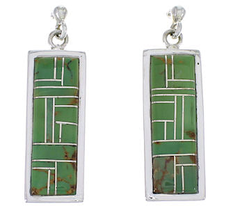 Sterling Silver And Turquoise Inlay Earrings EX31482