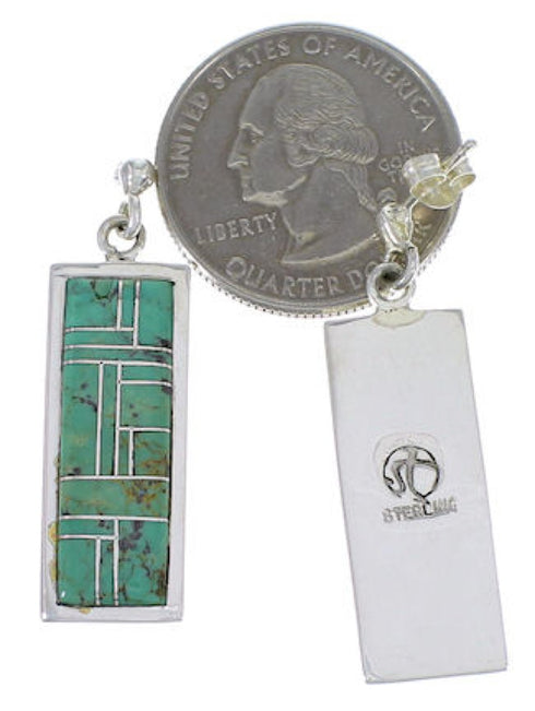 Southwest Turquoise And Sterling Silver Earrings EX31491