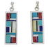 Multicolor Inlay And Sterling Silver Earrings EX31494