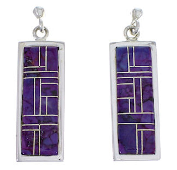 Magenta Turquoise And Sterling Silver Earrings EX31500