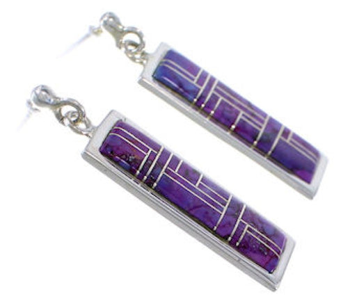 Magenta Turquoise And Sterling Silver Earrings EX31500