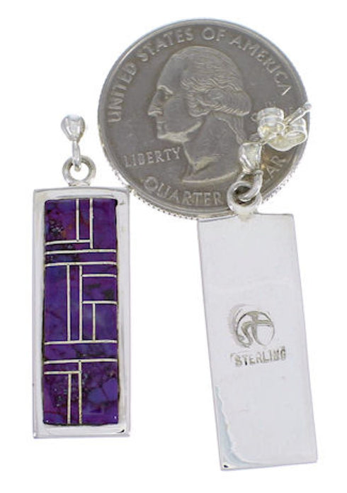 Magenta Turquoise And Sterling Silver Earrings EX31500