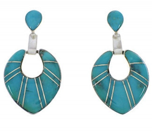 Genuine Sterling Silver And Turquoise Jewelry Earrings