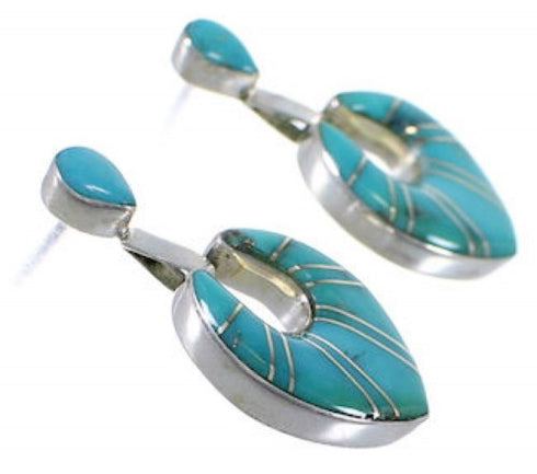 Genuine Sterling Silver And Turquoise Jewelry Earrings